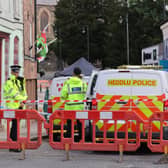 Police in Church Street, Welshpool