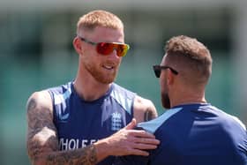 England captain Ben Stokes (left) with head coach Brendon McCullum during a nets session at Trent Bridge on Tuesday