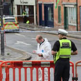 Police activity on Church Street Welshpool. Picture by Phil Blagg Photography