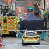 Police activity in Church Street, Welshpool