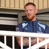 England captain Ben Stokes watches from the Trent Bridge balcony on day five of the third Test against New Zealand