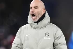 Enzo Maresca before a Chelsea match last December