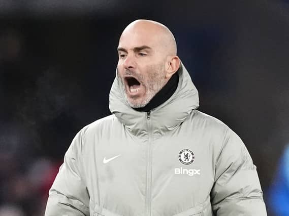 Enzo Maresca before a Chelsea match last December