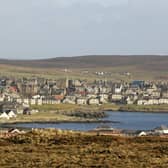 A general view of the town of Lerwick on the Shetland Islands