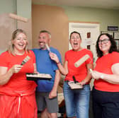 Lottery winners Faye Stevenson-Davies, Richard Davie, Tina Burgess and Karen Maddock gave South Powys Mind in Brecon  a new look
