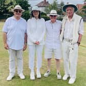 Shrewsbury's Alberto Porras, Shelley Hennell, Max Sanders and Tim Bunn