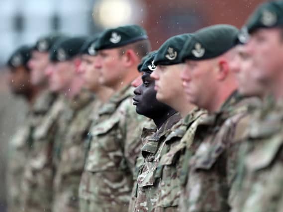 Soldiers in line