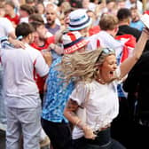 England football fans at Luna Springs in Birmingham, during the England v DR Congo, World Cup 2026 match.  July 1, 2026.  