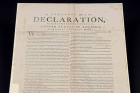 A rare 1776 printing of the US Declaration of Independence – one of just 11 known to survive and the only copy outside the United States – which has been discovered at The National Archives in Kew, west London