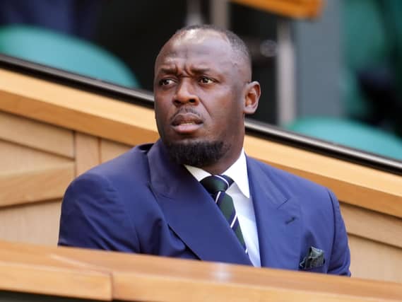 Usain Bolt in the royal box on day five of the 2026 Wimbledon Championships