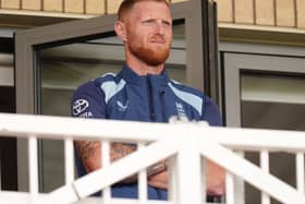 England’s Ben Stokes on the balcony at Trent Bridge
