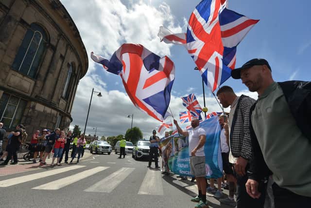 The Raise The Flags Shrewsbury protest in July
