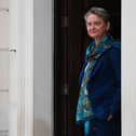 Yvette Cooper standing in a Whitehall doorway