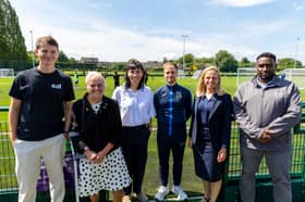 The opening of the pitch at the Newport school