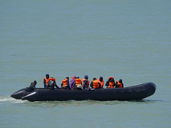 A small boat crossing the English Channel
