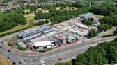 Fresh aerial pics over the new Hazledine Retail Park development, Shrewsbury.