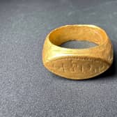 A gold ring at the Don Yai Thong archaeological site