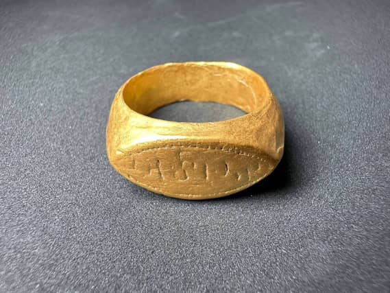 A gold ring at the Don Yai Thong archaeological site