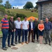 Pictured at the NFU Cymru Welsh Farming Week MS engagement event at Hendre Farm are (L-R): Edward Morgan, David Mills MS; Gwyn Protheroe; James Evans MS; Robin Manning; Gwyn Price; Jayne Harris; Edward Harris