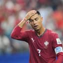 Portugal’s Cristiano Ronaldo reacts during the World Cup round of 16 match against Spain