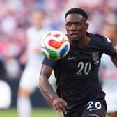 United States striker Folarin Balogun pictured in action against Belgium in a World Cup last 16 match in Seattle
