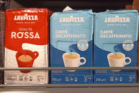 Lavazza coffee on a store shelf