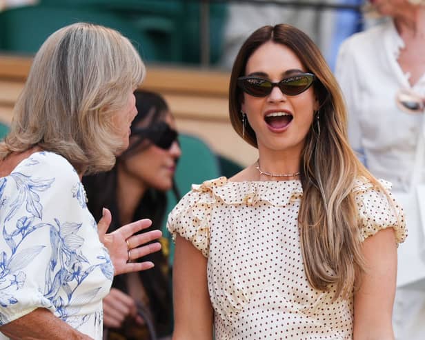 Lily James in the royal box on day 11 of the championships (Mike Egerton/PA)
