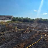 Ellesmere firefighters attended a fire in Penley, which involved around one acre of land containing cut hay