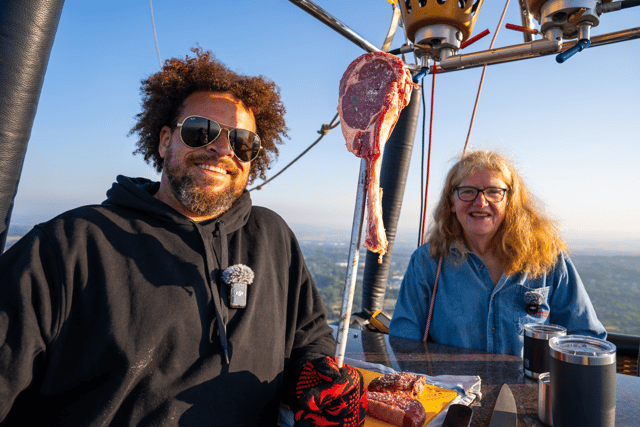 Adam and the pilot at 2,000 feet