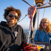Adam and the pilot at 2,000 feet