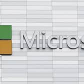A sign outside a Microsoft office