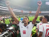 England’s Jude Bellingham celebrates after victory over Mexico in the World Cup round of 16