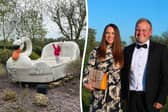 A superfan became so obsessed with replacing an "iconic" Alton Towers swan boat outside her home that she spent months tracking one down and persuading its owner to sell.