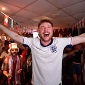 England fans watch the match at Stourbridge FC.
Fans celebrate the England win!
