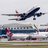 A British Airways plane taking off from Heathrow