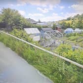 The road and the allotments in Knighton. Google Streetview
