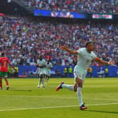 Kylian Mbappe celebrates scoring for France at the 2026 World Cup