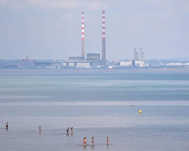 People in the sea at Dun Laoghaire, Co Dublin