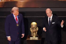 Gianni Infantino, right, pictured with US President Donald Trump at the 2026 World Cup draw in Washington DC last December