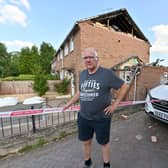 Hartlebury , near Kidderminster and part of a house has come down in Waresley Court Road. 