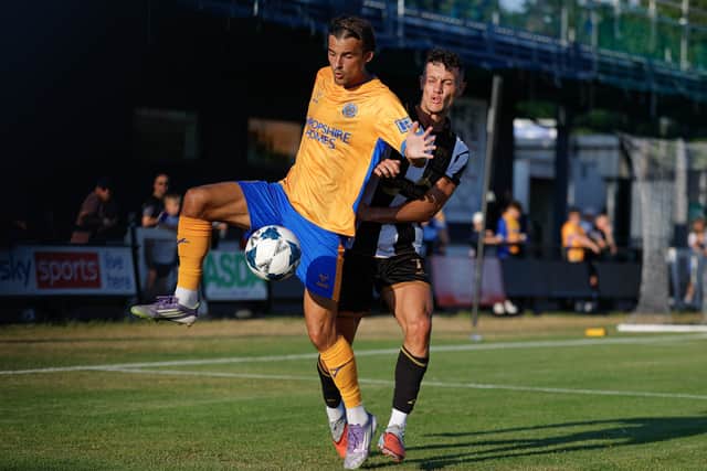 Tom Sang in action for Shrewsbury Town during pre-season