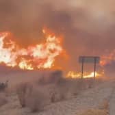 Screengrab taken from video of part of a wildfire in Almeria, Andalucia