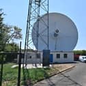 The Knockin Radio Telescope, Shropshire,  part of the Jodrell Bank family and looked after by Manchester University. Getting a much needed jet wash.