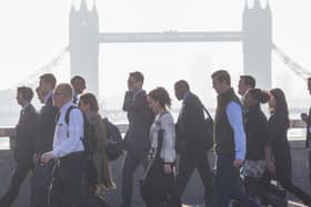 Commuters Crossing London Bridge