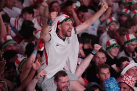 Fans watching England v Argentina
