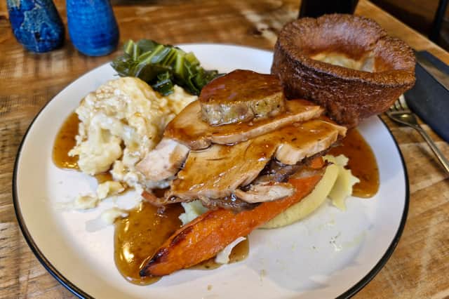 The Sunday roast packed in a lot of rich food on the plate