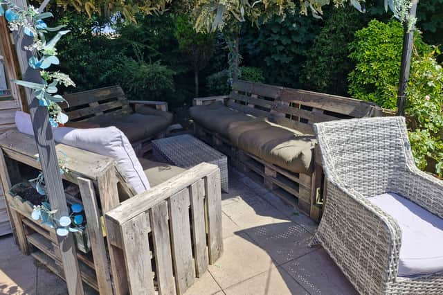 Comfortable seating is available outside for those who want an alfresco drink