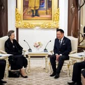 The Princess Royal with Prime Minister of Thailand Anutin Charnvirakul at Government House in Bangkok