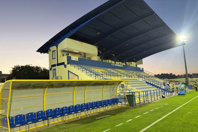 A sunset view of Estadio da Nora after Albion's 4-1 win