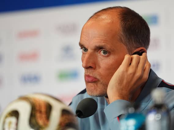 England manager Thomas Tuchel during a press conference in Miami
